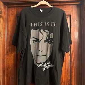 Michael Jackson This is It Black Graphic Tee with Iconic Design